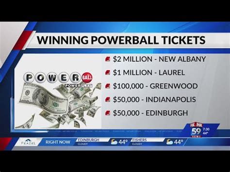 winning powerball tickets indiana.